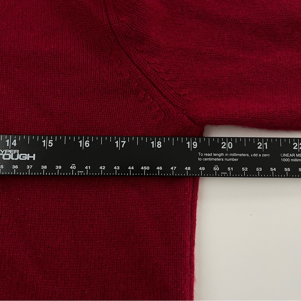 Daniel Bishop 100% Cashmere Full-Zip Hoodie Sweater Sz M Red Cozy Luxury Preppy - Picture 5 of 9